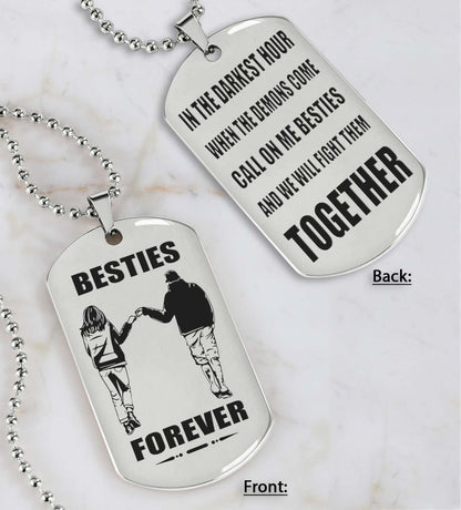 Customizable engraved black dog tag double sided gift from brother, brother forever