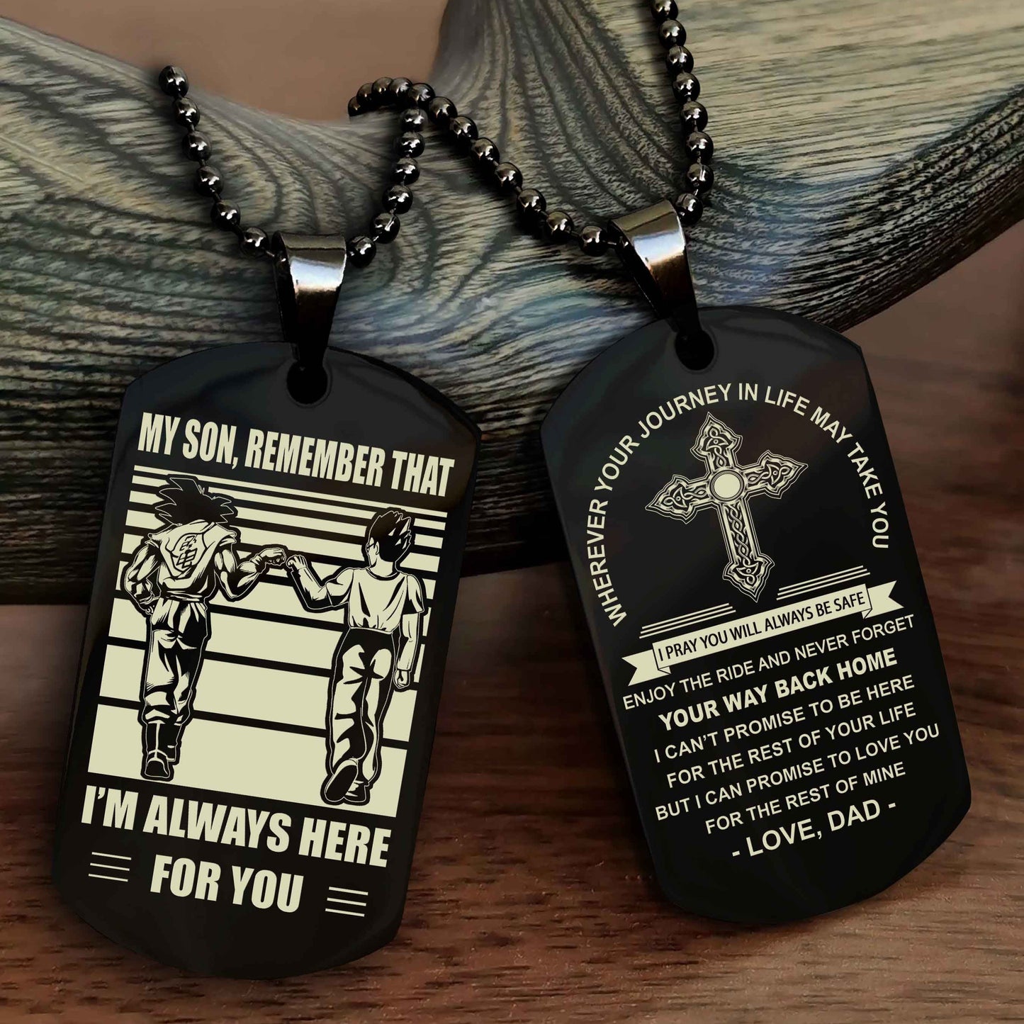 drb cross double sided dog tag my son remember that - gift for son enjoy the ride never forget your way back home