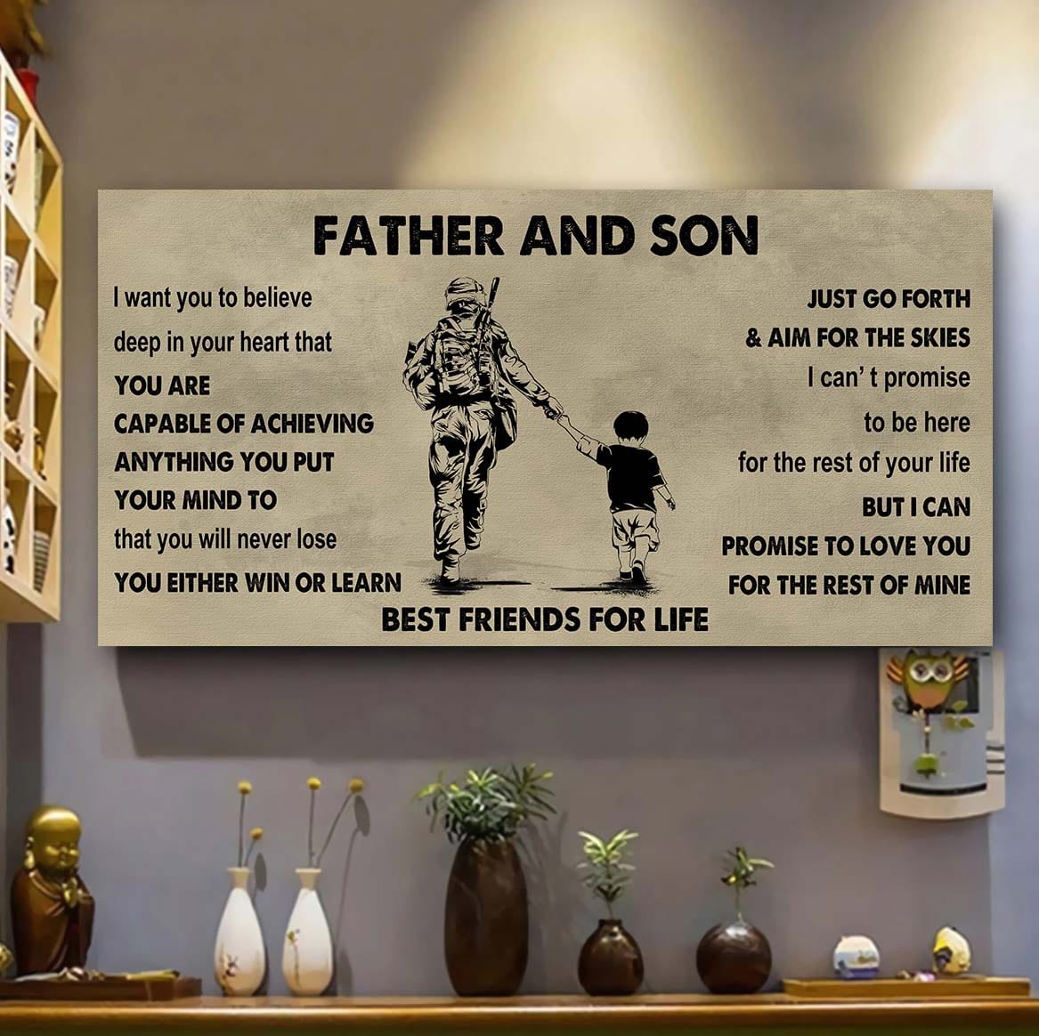 drb gh father and son best friends for life - ver 2 you will never lose poster canvas gift for son from father