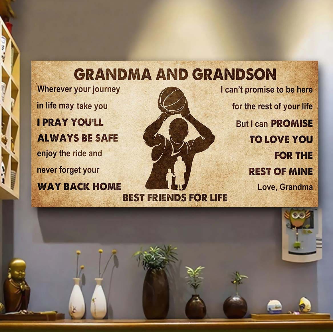 personalized grandma to grandson poster canvas father and son best friends for life - message for your grandson gifts for him