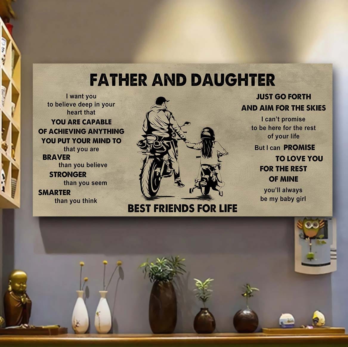 family father and daughter best friends for life  - that you are braver than you believe poster canvas gift for daughter from father