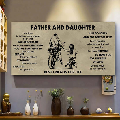 Family Father And Daughter Best Friends For Life  - That You Are Braver Than You Believe Poster Canvas Gift For Daughter From Father