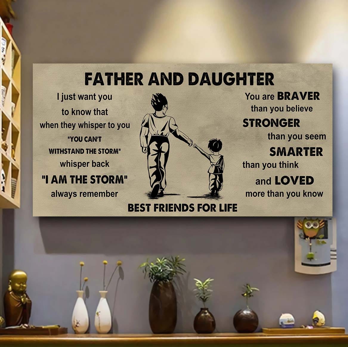 ver 2 drb gk father and son best friends for life - i am the storm poster canvas gift for son from father