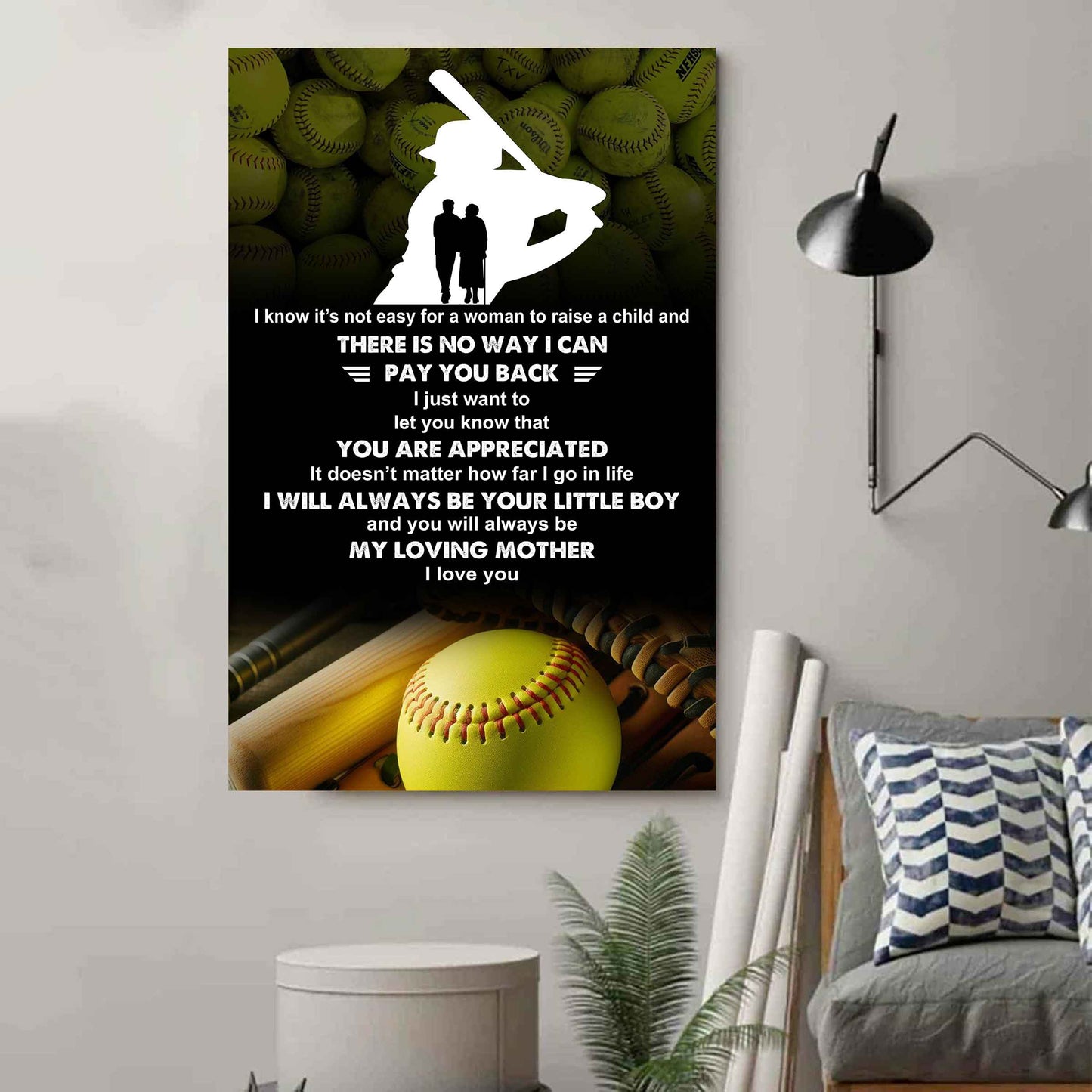 poster canvas to my mom i know it's not easy - i will always be your little boy gift from son