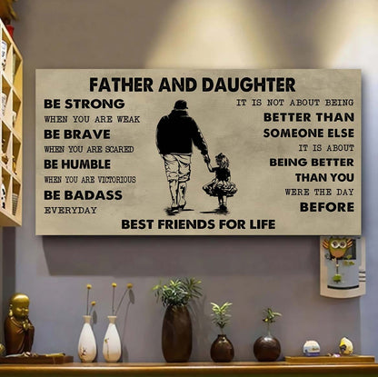 Sport-Family Father And Son Best Friends For Life - Be Strong When You Are Weak Poster Canvas Gift For Son From Father