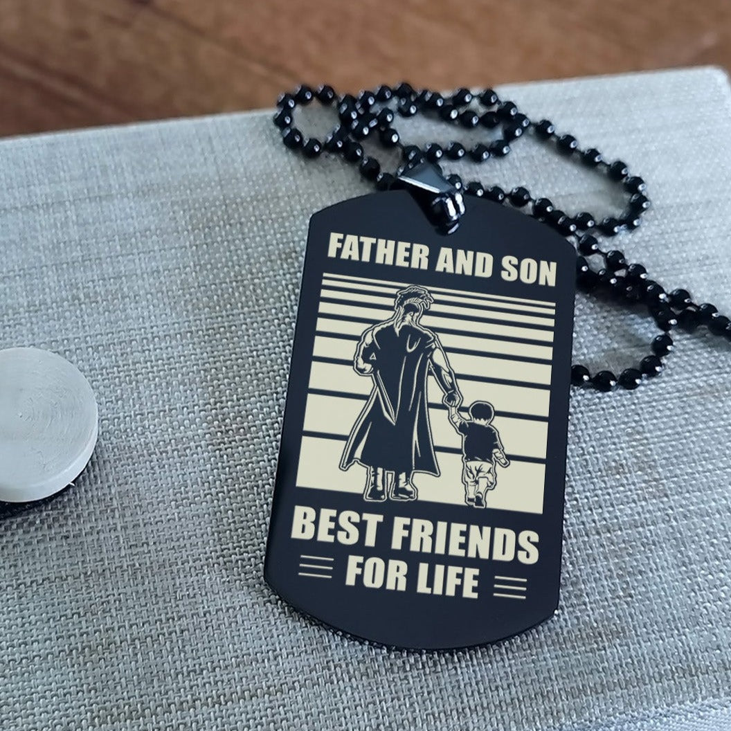 hm12 - customizabled double sided dog tag father and son best friends for life