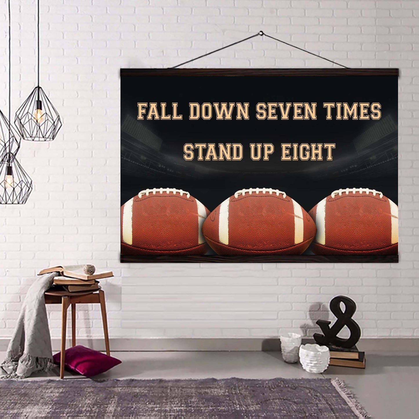 basketball poster canvas fall down seven times stand up eight standard size