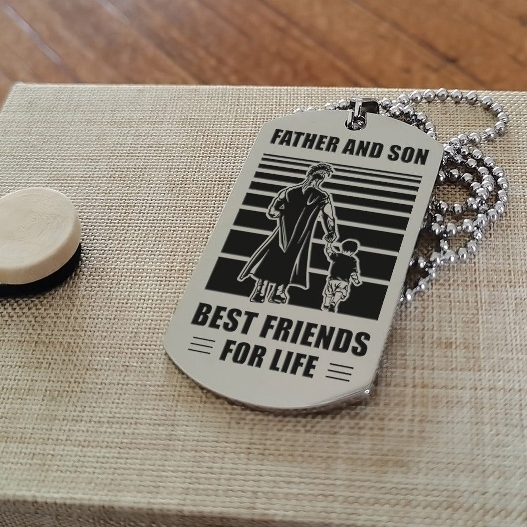 hm12 - customizabled double sided dog tag father and son best friends for life