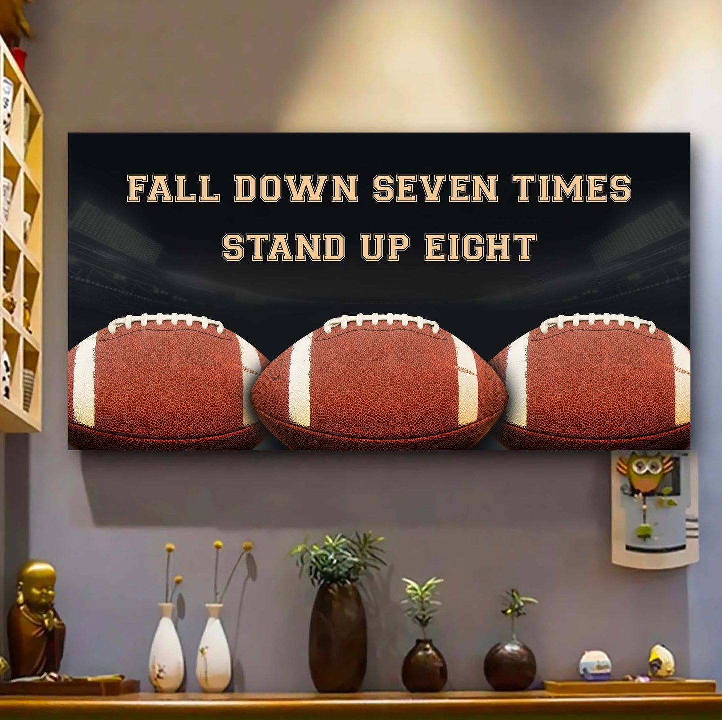 golf poster canvas fall down seven times stand up eight