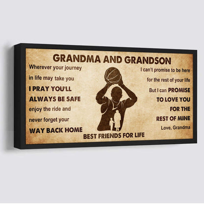 Personalized Grandma To Grandson Poster Canvas Father And Son Best Friends For Life - Message For Your Grandson Gifts For Him