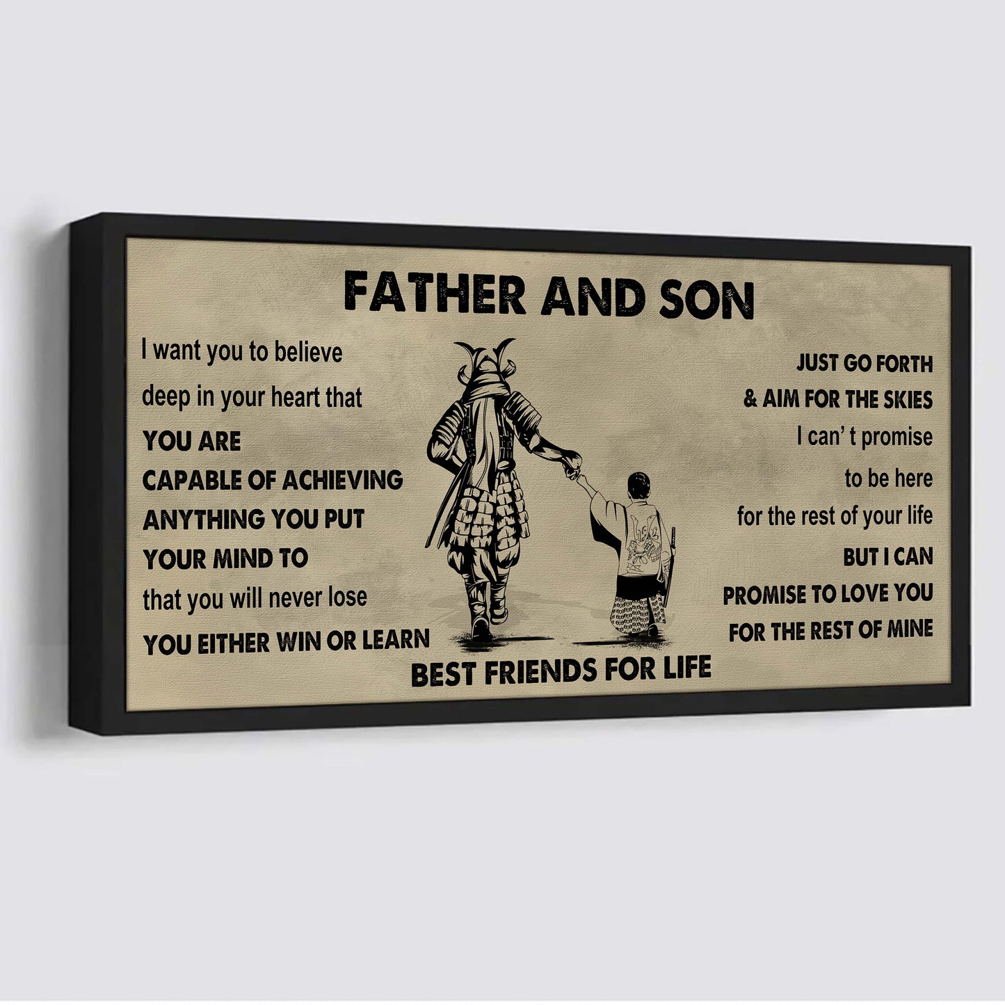 vikings father and son best friends for life - ver 2 you will never lose poster canvas gift for son from father