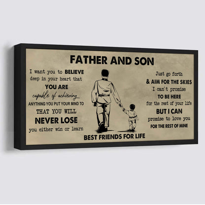 Father And Son Best Friend For Life - You Will Never Lose Poster Canvas Gift For Son From Father