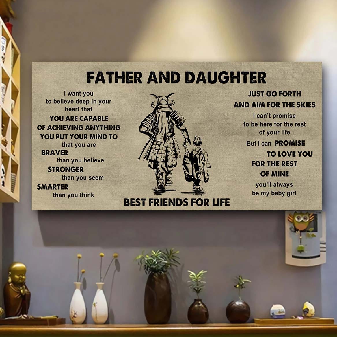 family father and daughter best friends for life  - that you are braver than you believe poster canvas gift for daughter from father