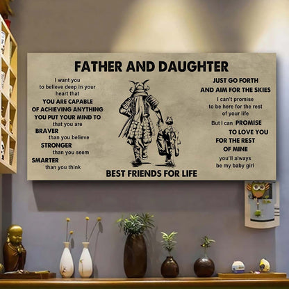 Family Father And Daughter Best Friends For Life  - That You Are Braver Than You Believe Poster Canvas Gift For Daughter From Father