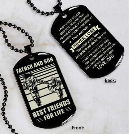 GAN Personalized Double Sided Dog Tag Father And Son Best Friends For Life - Message on the back side