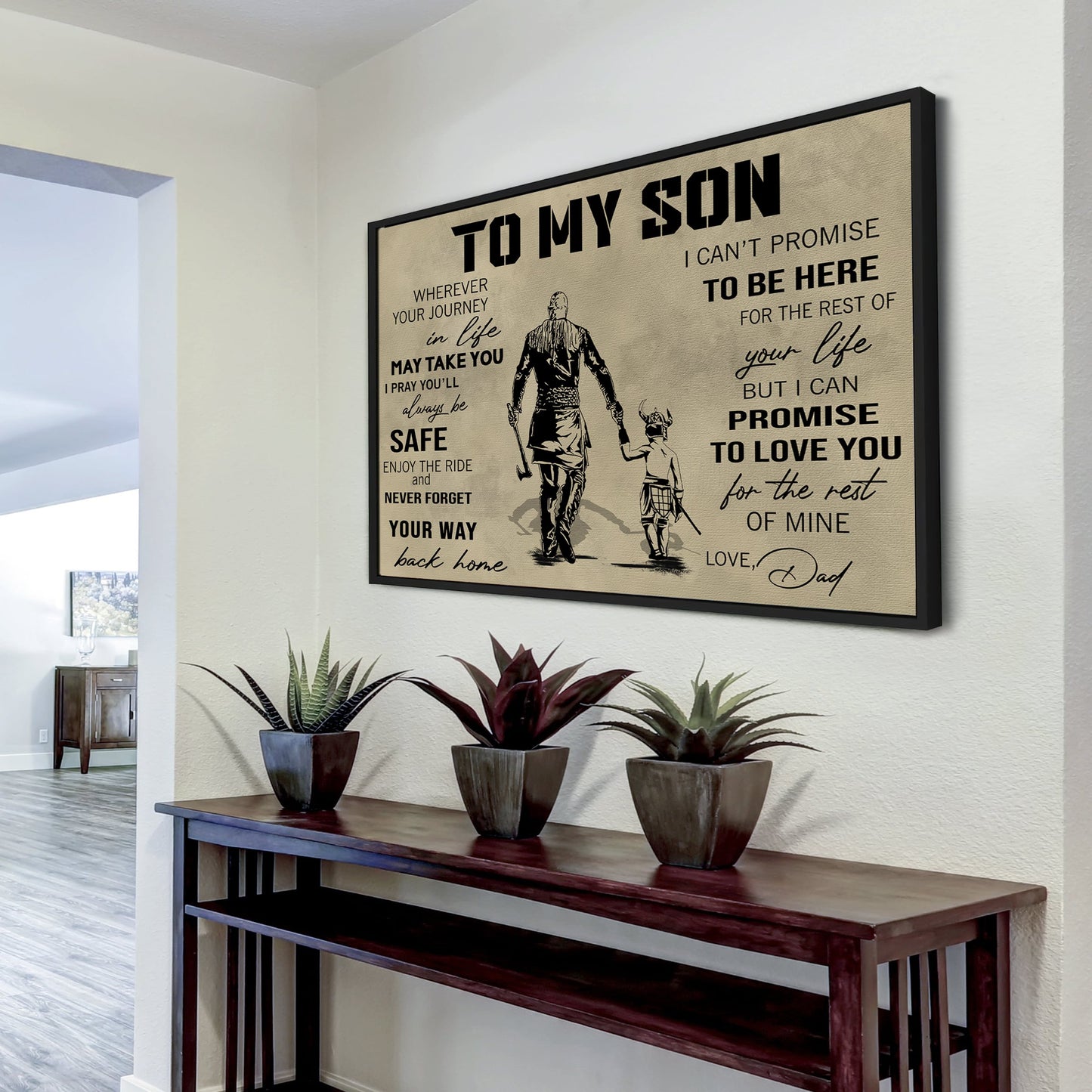 canvas poster dad to son your way back home i can promise to love you for the rest of mine