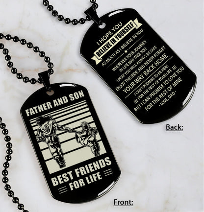 VC Personalized Double Sided Dog Tag Father And Son Best Friends For Life - Message on the back side