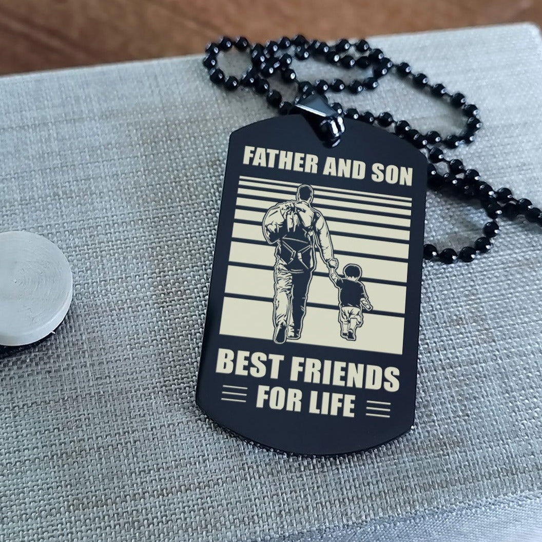 hm12 - customizabled double sided dog tag father and son best friends for life