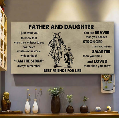 Ver 2 Family Father And Daughter Best Friends For Life - I Am The Storm Poster Canvas Gift For Daughter From Father