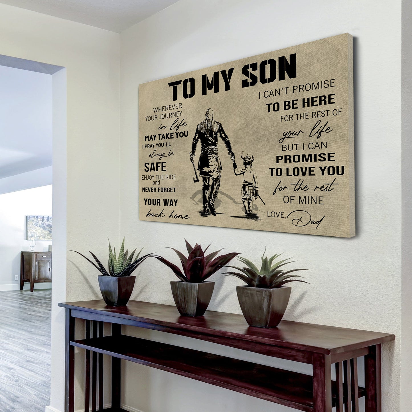 canvas poster dad to son your way back home i can promise to love you for the rest of mine