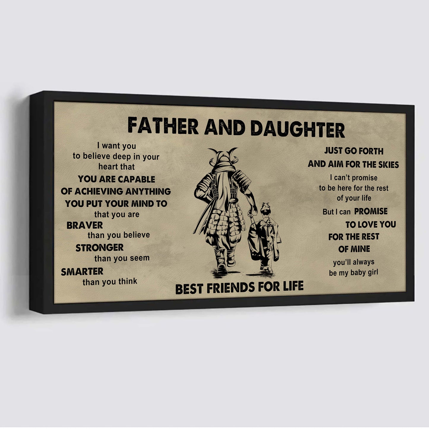 drb father and daughter best friends for life  - that you are braver than you believe poster canvas gift for daughter from father