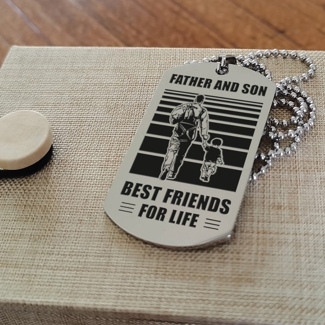 hm12 - customizabled double sided dog tag father and son best friends for life