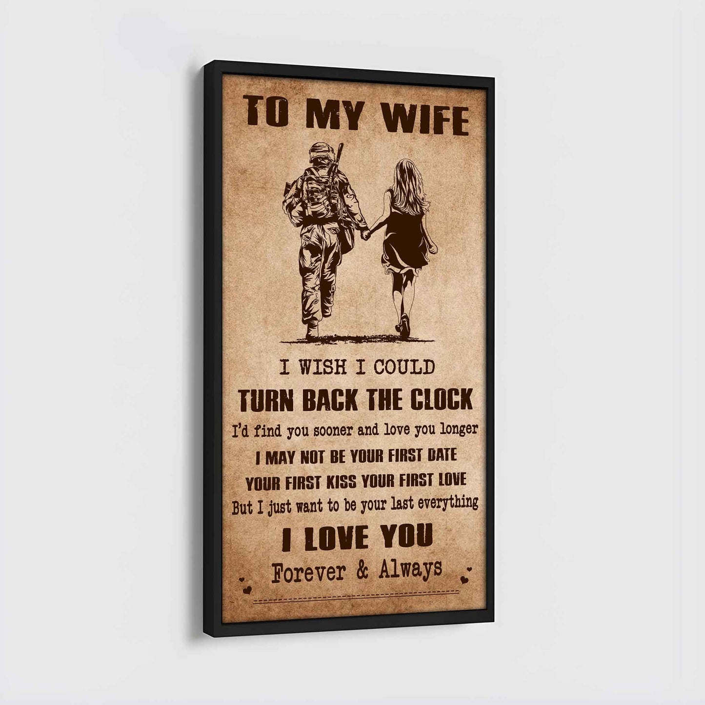 drb vgt- poster canvas to my wife i wish i could turn back the clock - i love you forever and always gift for your wife