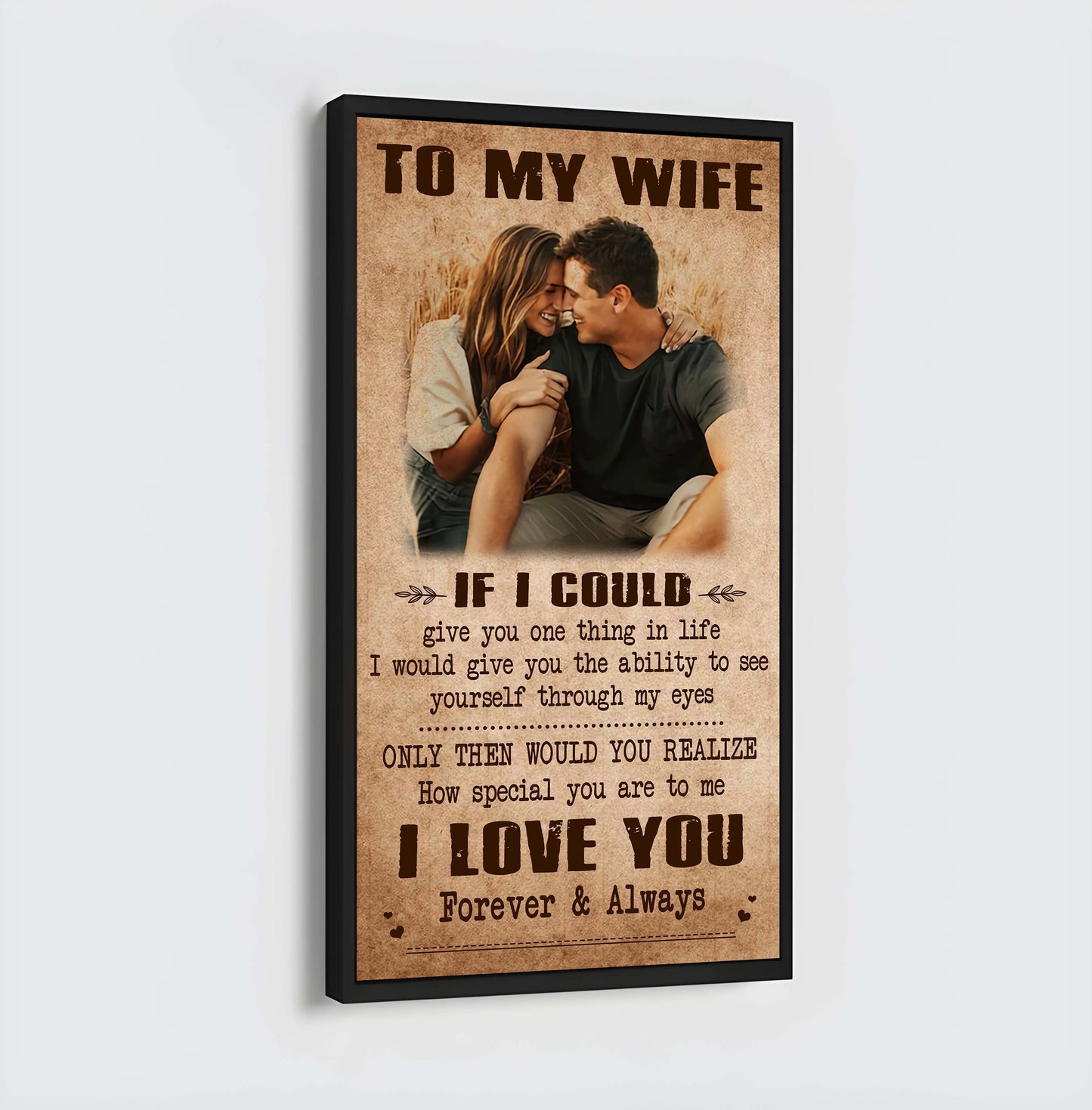 valentine gifts-custom image canvas-husband to wife- if i could give you one thing in life