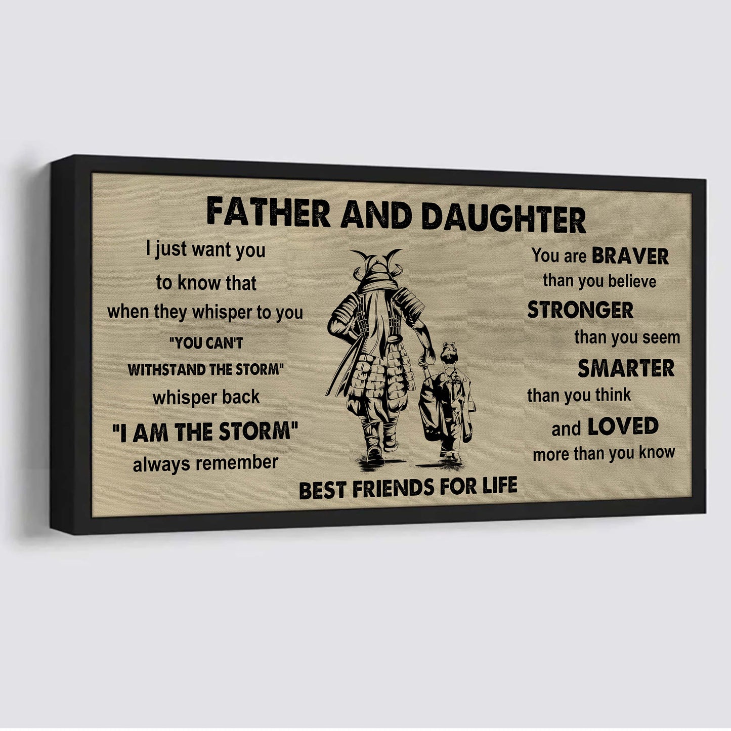 soldier father and daughter best friends for life - i am the storm poster canvas gift for daughter from father