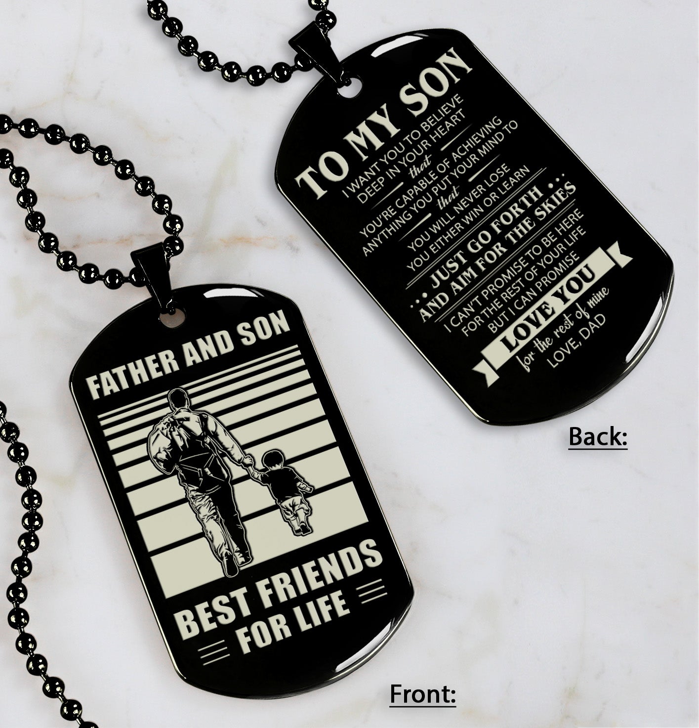 hm12 - customizabled double sided dog tag father and son best friends for life