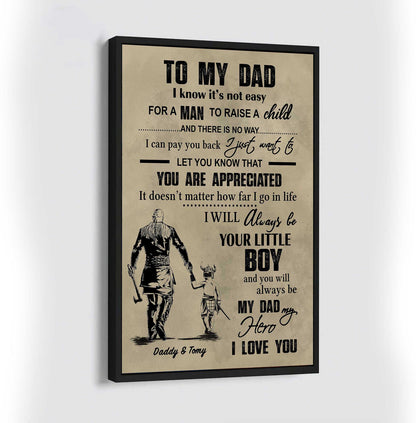 Canvas Son to Dad-I Will Alway be Your Little Boy