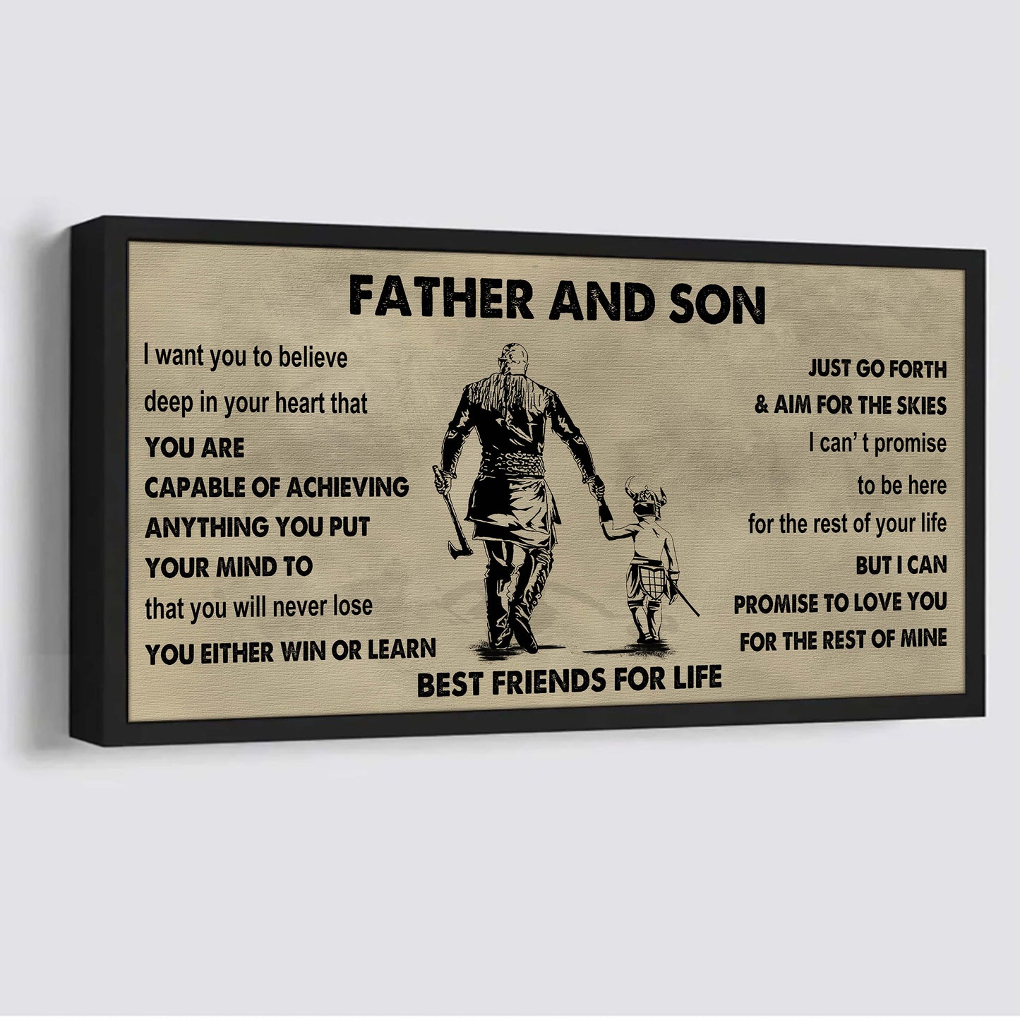 drb gh father and son best friends for life - ver 2 you will never lose poster canvas gift for son from father