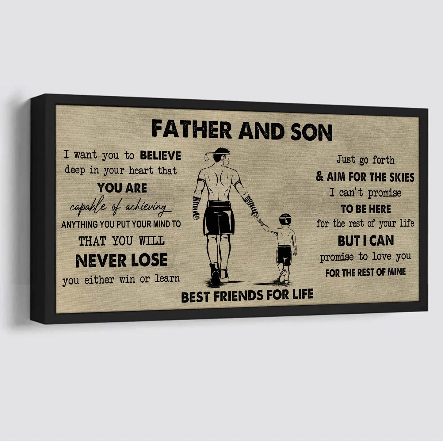 father and kids best friend for life - you will never lose poster canvas