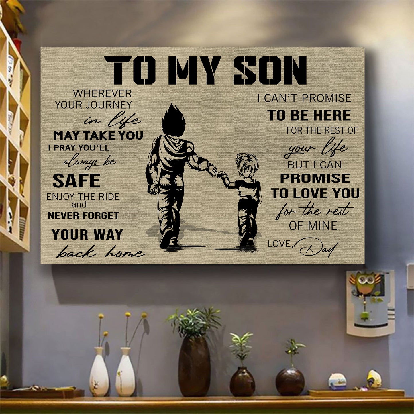 canvas poster dad to son your way back home i can promise to love you for the rest of mine