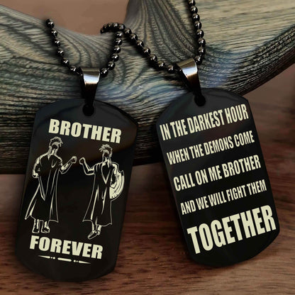 Cowboy Personalized Double Sided Dog Tag For My Brother - Call On Me Brother And We Will Fight Them Together Gift For Your Friend