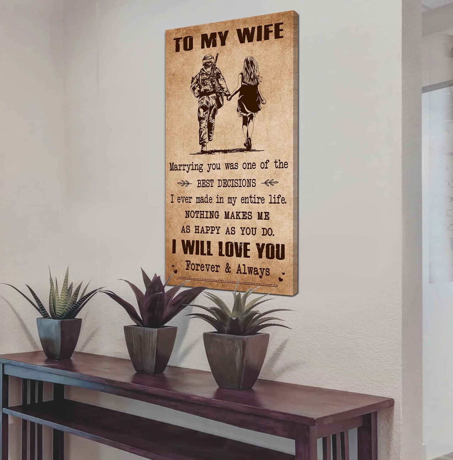 drb vgt- poster canvas to my wife marrying you was one of the best decisions - i will love you forever and always gift for your wife