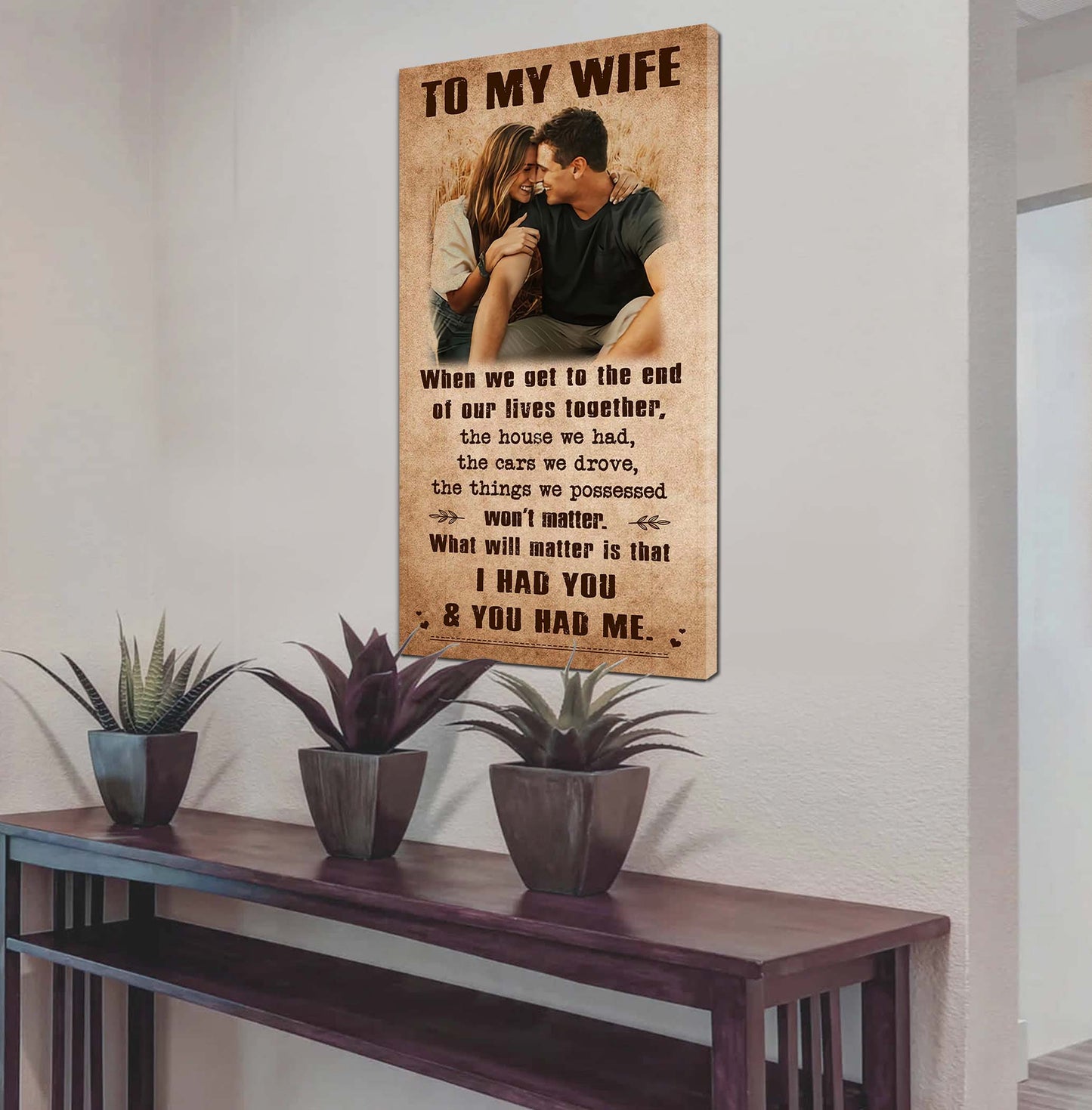 valentine gifts-custom image canvas-husband to wife- if i could give you one thing in life
