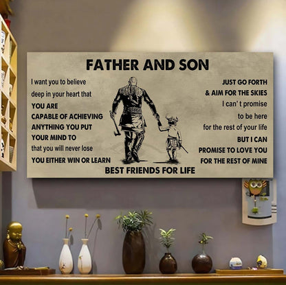 Vikings Father And Son Best Friends For Life - Ver 2 You Will Never Lose Poster Canvas Gift For Son From Father