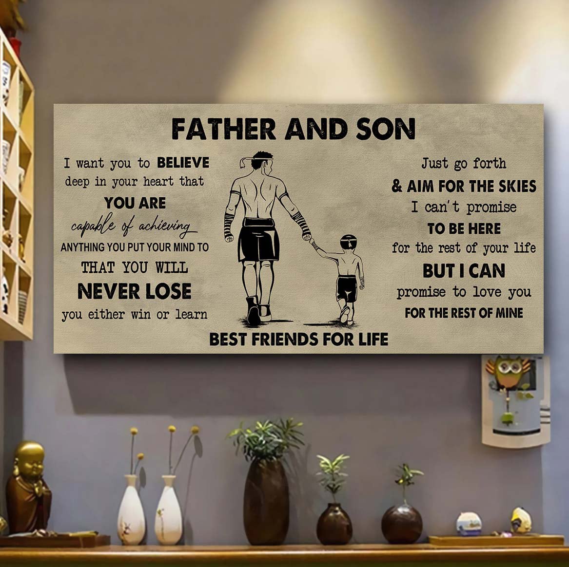 father and son best friend for life - you will never lose poster canvas gift for son from father