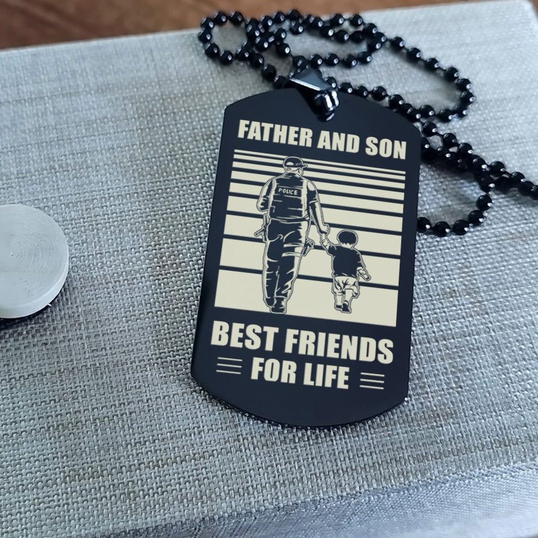 hm12 - customizabled double sided dog tag father and son best friends for life