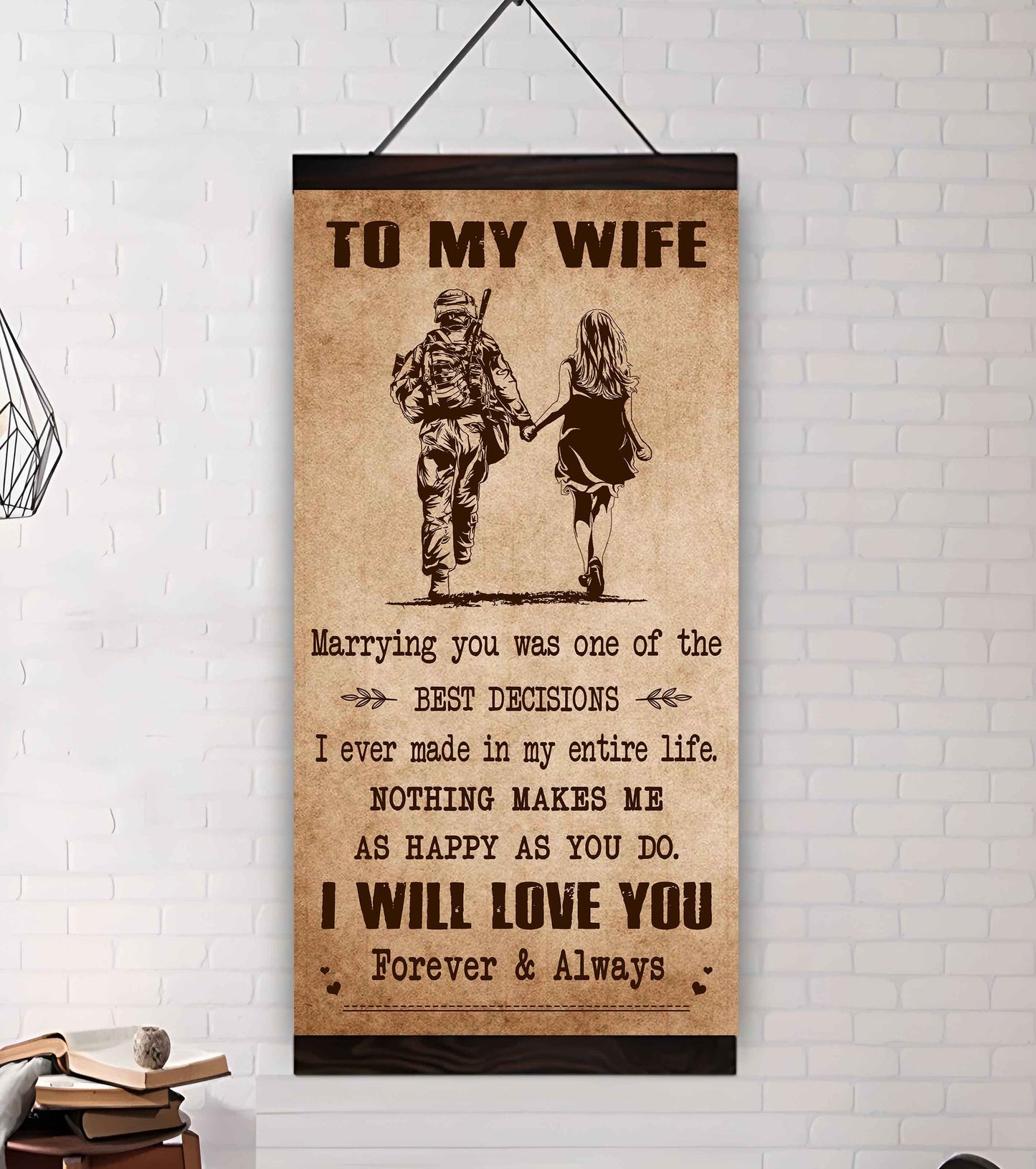 samurai poster canvas to my wife marrying you was one of the best decisions - i will love you forever and always gift for your wife