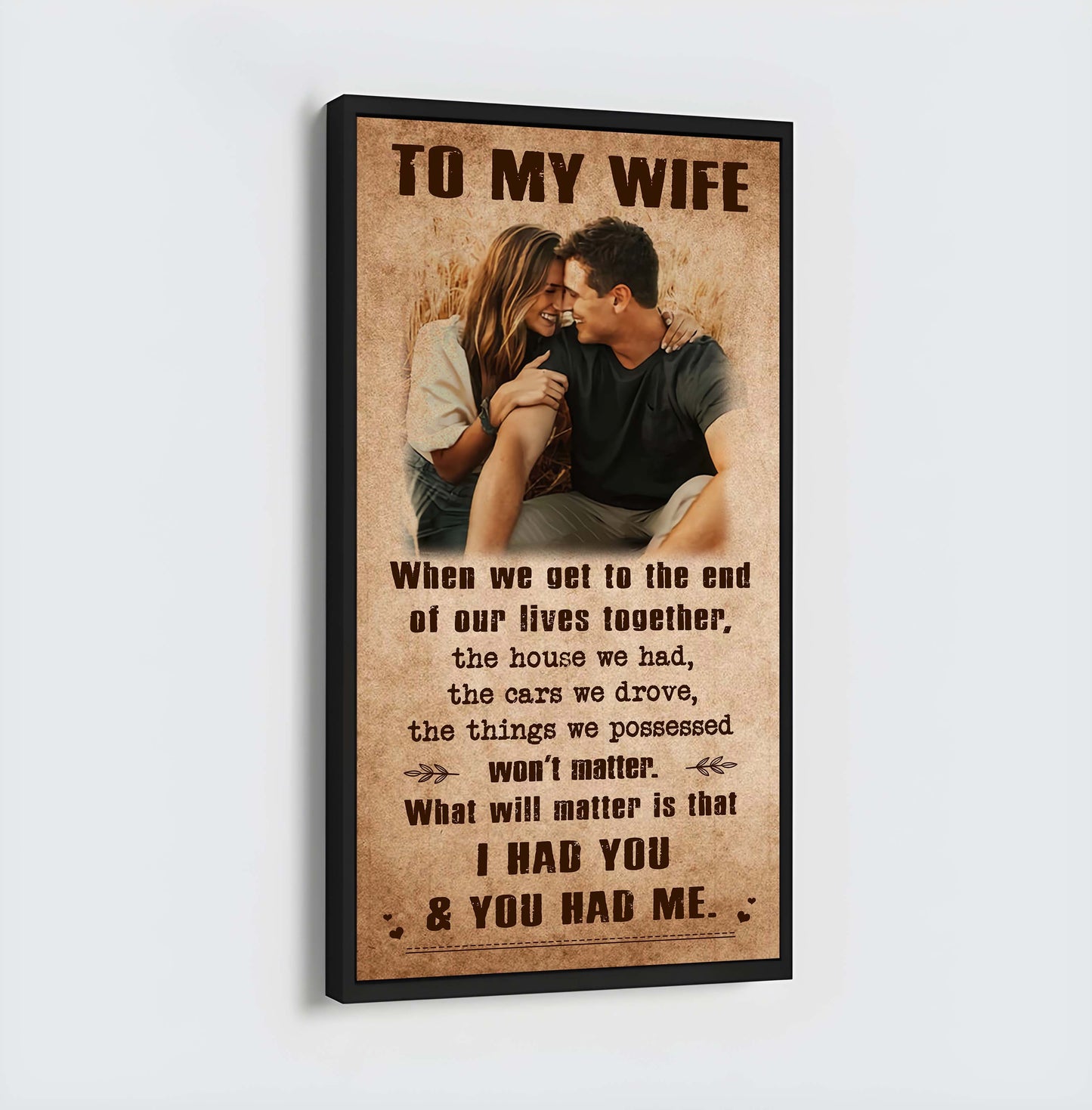 valentine gifts-custom image canvas-husband to wife- marrying you was one of the best decision i ever made