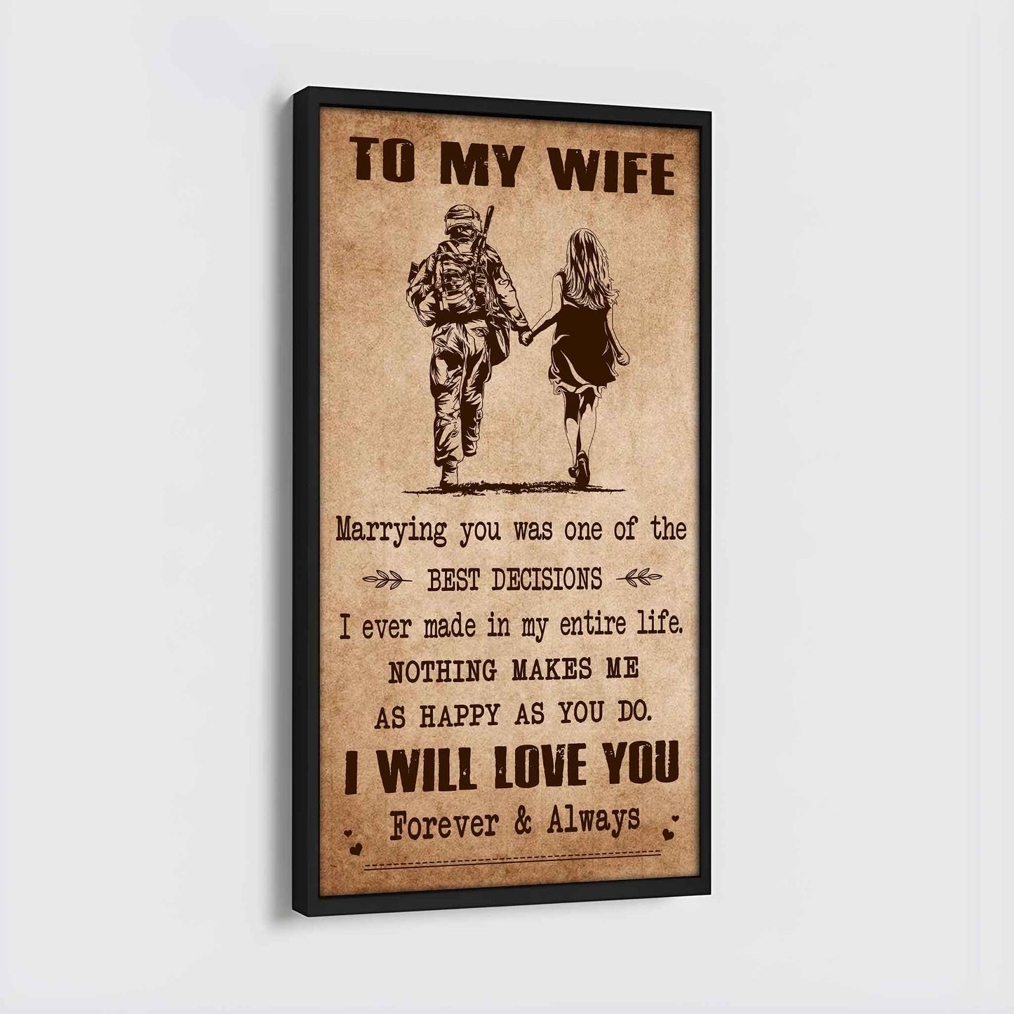 drb vgt- poster canvas to my wife marrying you was one of the best decisions - i will love you forever and always gift for your wife