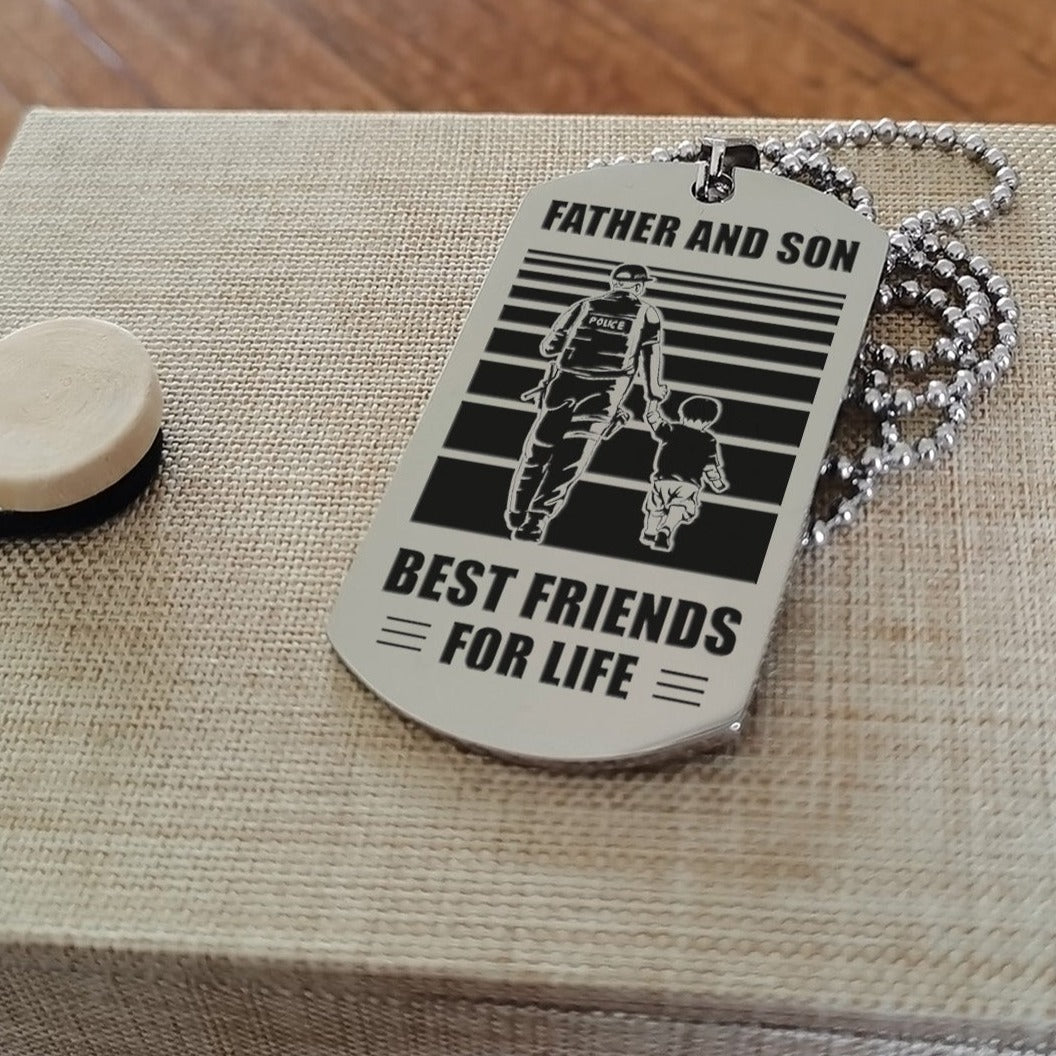 hm12 - customizabled double sided dog tag father and son best friends for life