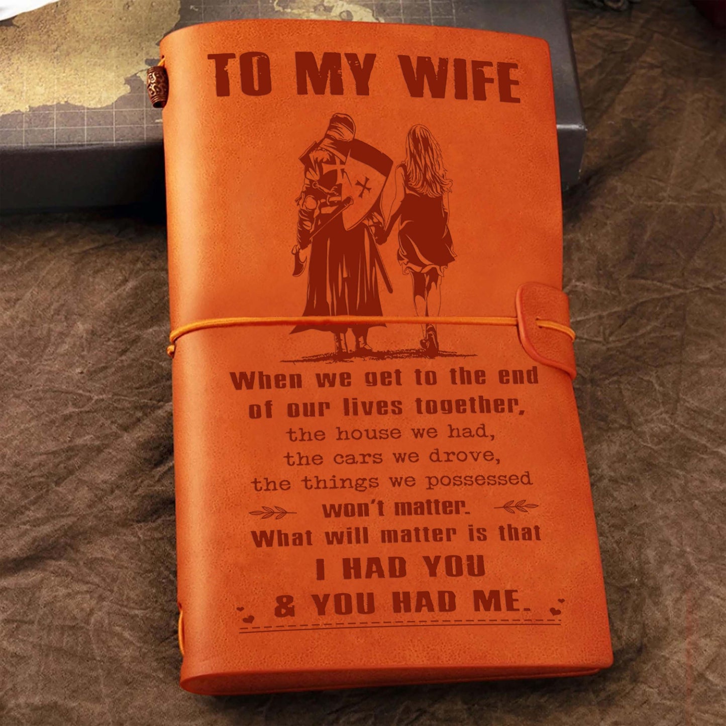 drb customizable vintage journal notebook, gifts from husband to wife - i had you and you had me