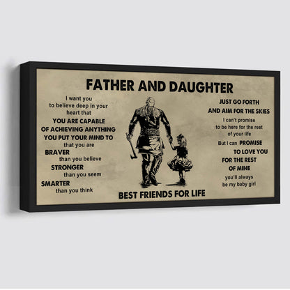 DRB Father And Daughter Best Friends For Life  - That You Are Braver Than You Believe Poster Canvas Gift For Daughter From Father