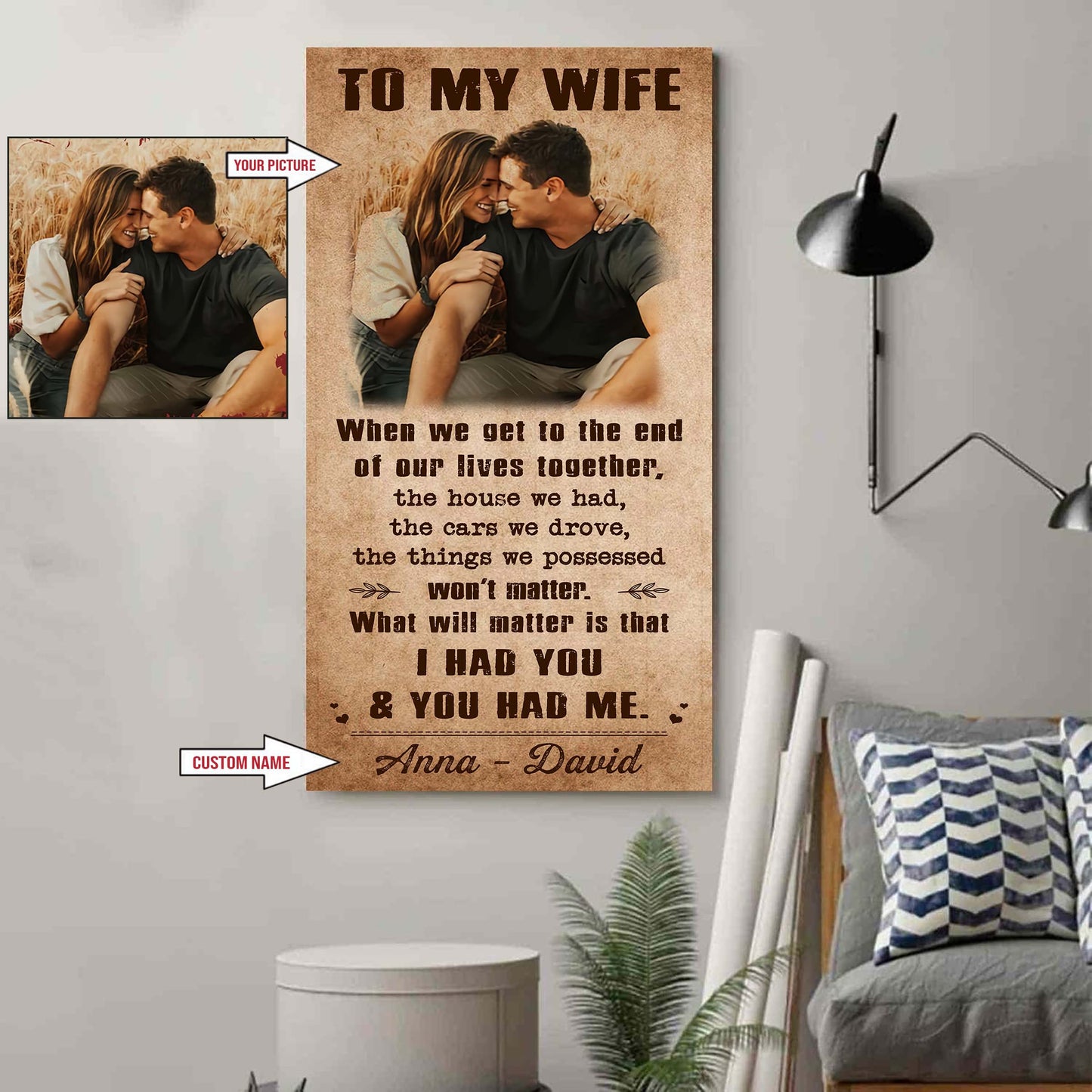 valentine gifts-custom image canvas-husband to wife- when i say i love you more