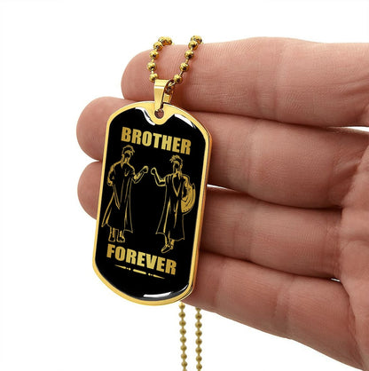 DRF-Military Chain (18K Gold Plated)-gifts from brother, n the darkest hour, When the demons come call on me brother and we will fight them together