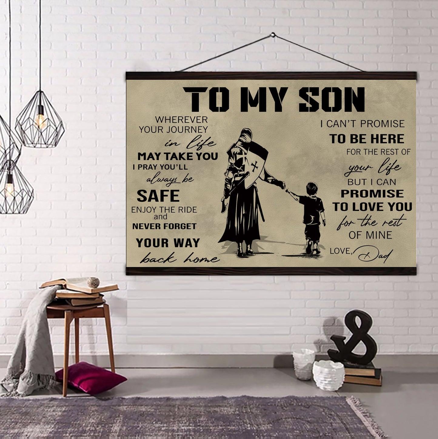 canvas poster dad to son your way back home i can promise to love you for the rest of mine