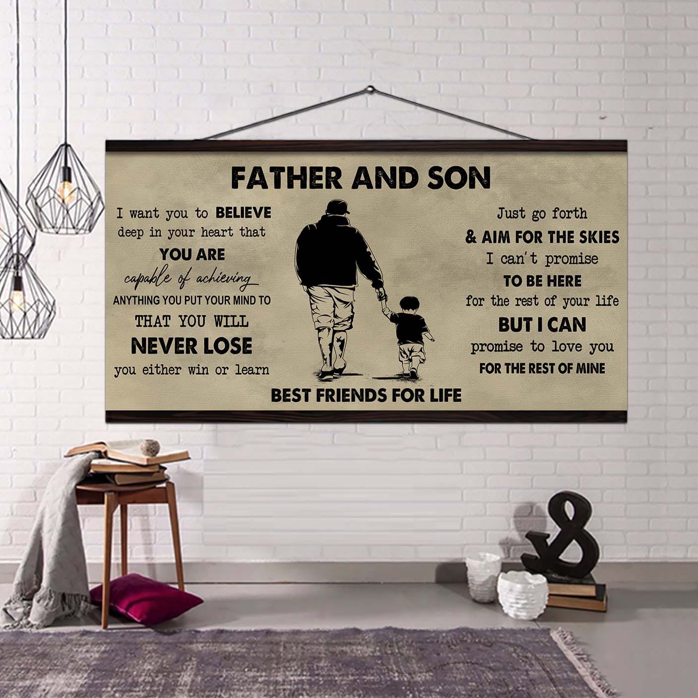 drb father and daughter best friend for life - you will never lose poster canvas gift for daughter from father -photo upload